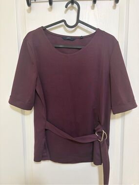 next Plum Short Sleeve Belted Blouse | Casual / Formal Blouse for Women | Size M
